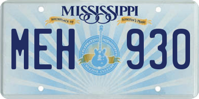 MS license plate MEH930