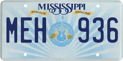 MS license plate MEH936