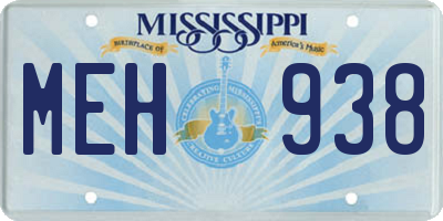 MS license plate MEH938