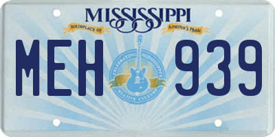 MS license plate MEH939