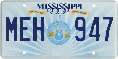 MS license plate MEH947