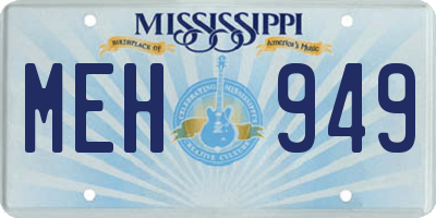 MS license plate MEH949