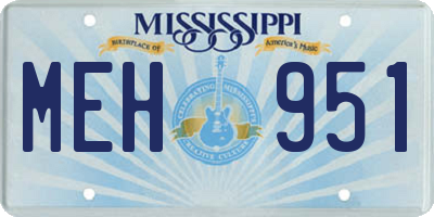 MS license plate MEH951