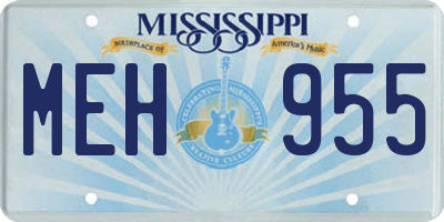 MS license plate MEH955