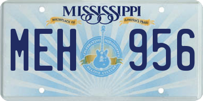 MS license plate MEH956