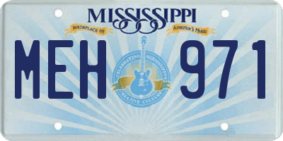 MS license plate MEH971