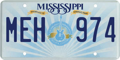MS license plate MEH974