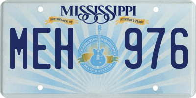 MS license plate MEH976