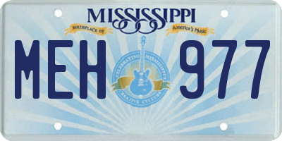 MS license plate MEH977