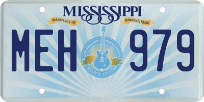 MS license plate MEH979