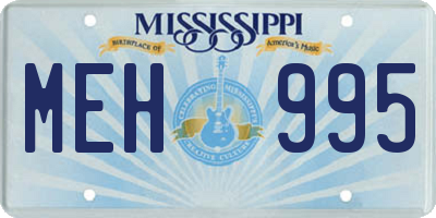 MS license plate MEH995