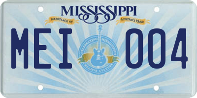 MS license plate MEI004
