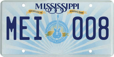 MS license plate MEI008