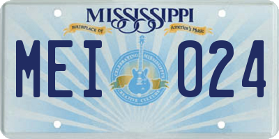 MS license plate MEI024