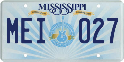 MS license plate MEI027