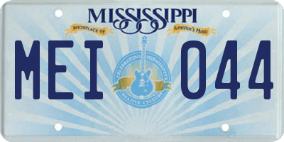 MS license plate MEI044