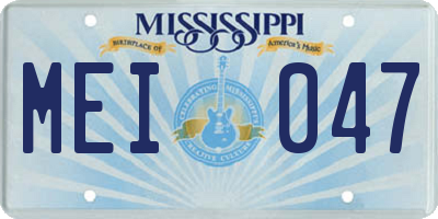 MS license plate MEI047