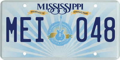 MS license plate MEI048