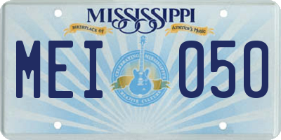 MS license plate MEI050