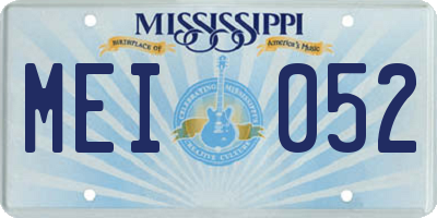 MS license plate MEI052