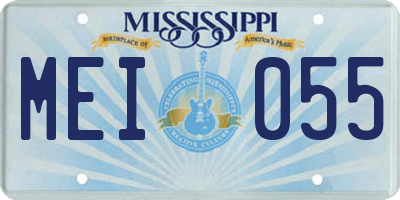MS license plate MEI055