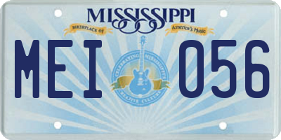 MS license plate MEI056