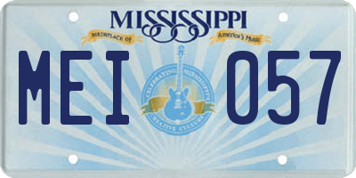 MS license plate MEI057