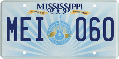 MS license plate MEI060
