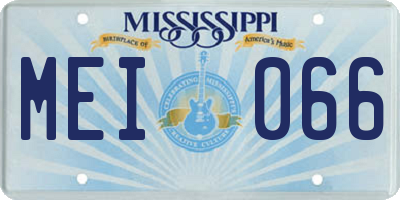MS license plate MEI066