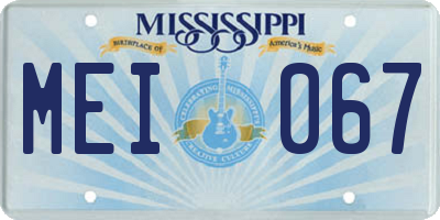 MS license plate MEI067