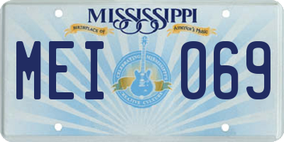 MS license plate MEI069