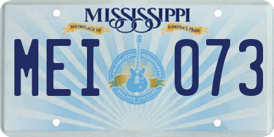 MS license plate MEI073