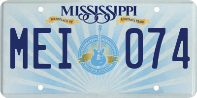 MS license plate MEI074