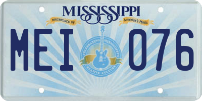 MS license plate MEI076