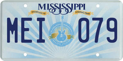 MS license plate MEI079