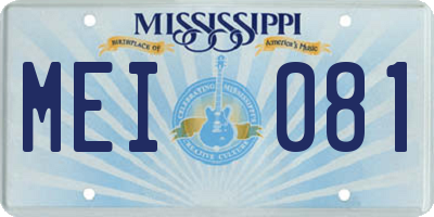 MS license plate MEI081