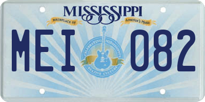 MS license plate MEI082