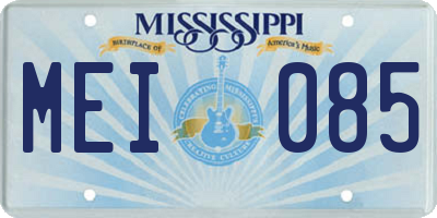 MS license plate MEI085
