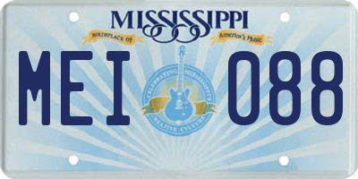 MS license plate MEI088