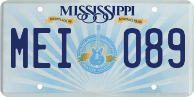 MS license plate MEI089
