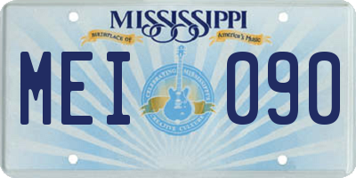 MS license plate MEI090