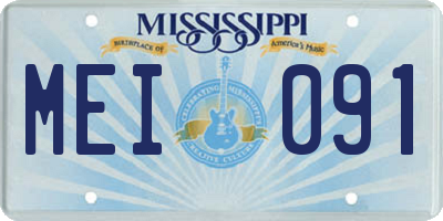 MS license plate MEI091