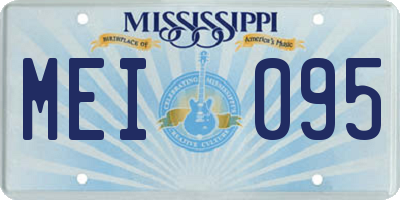 MS license plate MEI095