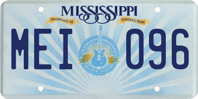MS license plate MEI096