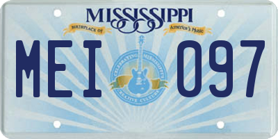 MS license plate MEI097