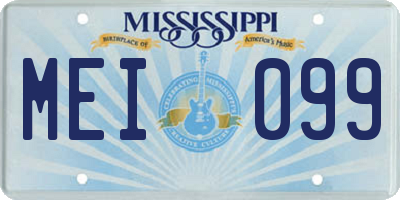 MS license plate MEI099