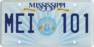 MS license plate MEI101