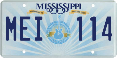 MS license plate MEI114