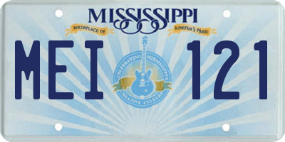 MS license plate MEI121