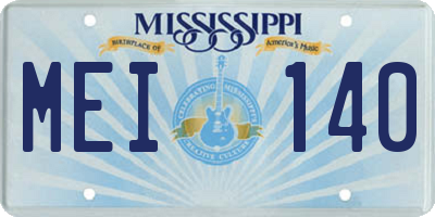 MS license plate MEI140